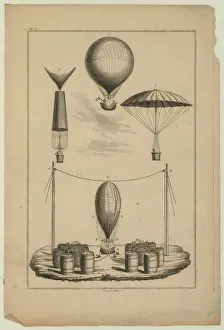 Garnerin: Technical illustration shows four stages of Andre Garnerin's