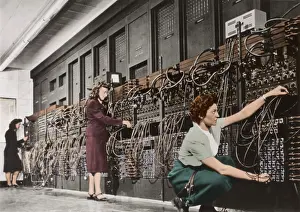 Technicians: Technicians Connecting Wires of ENIAC