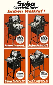 Machin: technics, hectographs, Geha, different types