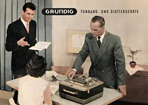 Dictating: technics, tape recorder, advertising, prospectus