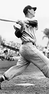 Pitched: Ted Williams of the Boston Red Sox, ca. ?