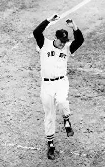 Pitched: Ted Williams of the Boston Red Sox, reacting ?