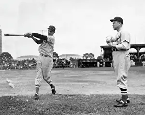 Pitched: Ted Williams gets batting practice by hitting ?