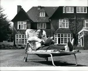 Remarks: Ted Willis, writer, on his lawn in Chislehurst, Kent
