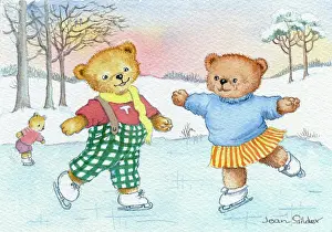 Teddies: Teddies Skating ' three Bears ice skating