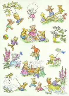 Blackberries: Teddy Bear Barbecue - teddies playing etc