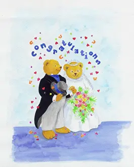 Confetti: Teddy Bear Bride and Bridegroom