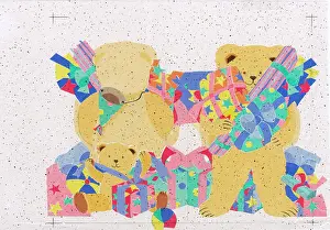 Sided: Teddy Bear bringing Presents