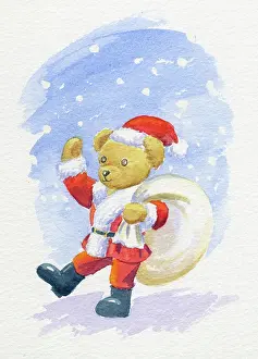 Kaoru: Teddy Bear Father Christmas with a sack