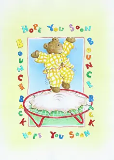 Pyjamas: Teddy Bear jumping on a trampoline