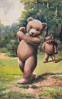 Pillard: Teddy bear playing golf