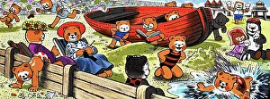 Sunhat: Teddy bears on the beach