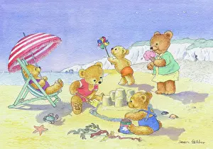 Sandcastle: Teddy Bears on the Beach ' eating ice cream