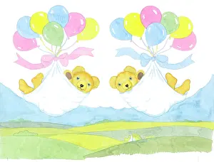 Bunches: Teddy Bears being carried by Balloons