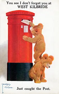 Kilbride: Two teddy bears posting a letter