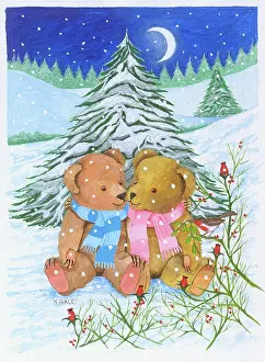 Sprig: Two Teddy Bears in the snow