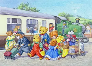Great British Holiday: Teddy bears on station platform going on hols
