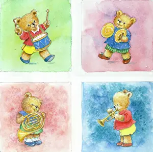 Cymbals: Teddy Musicians ' Teddies with instruments