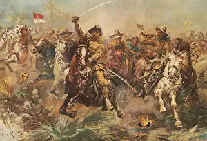Bareback: Teddy Roosevelt along with his regiment of Rough Riders