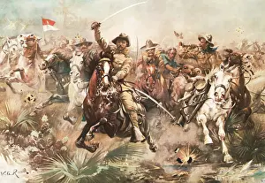 Represented: Teddy Roosevelt along with his regiment of Rough Riders