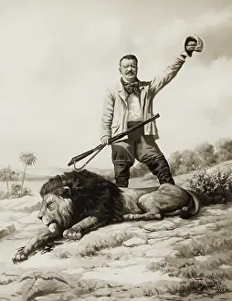 Traditionally: Teddy Roosevelt waving his hat in triumph