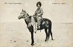 Turkestan: Tekke man on a horse