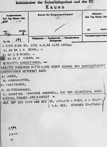 Execute: Telegram on carried out executions, 1942