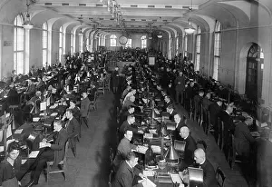 Telegrams: Telegram department in a post office in Berlin, 1920