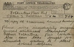 Promises: Telegram mobilising VAD 1914