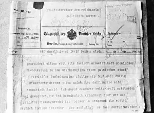 Magistrate: Telegram of the Municipality of Danzig, 1918