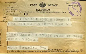 Messages: Telegram from Sir Winston Churchill