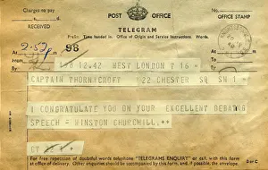 Messages: Telegram from Sir Winston Churchill