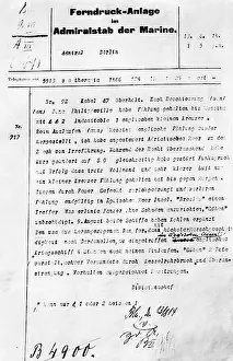 Inform: Telegramme of the SMS Goeben, 1914