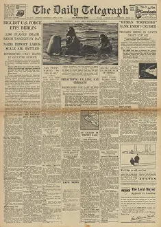Regia: The Telegraph front page US Air Force bomb Berlin