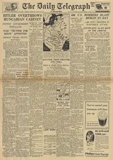 Anzio: The Telegraph front page Germany takes control of Hungary