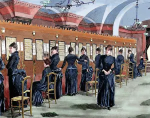 Telecommunication: Telephone service in Madrid. Central office