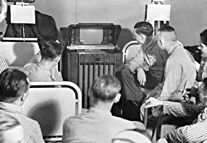 Infirmary: Television set in the hospital ward, 1941