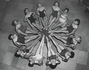 Toppers: Twelve Television Toppers dance team in swimsuits