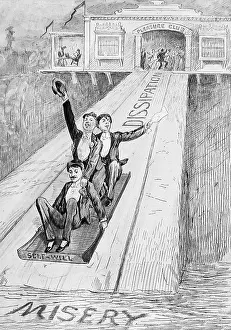 Abstinence: Temperance magic lantern slide Victorian period