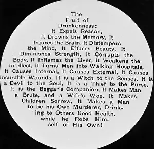 Abstinence: Temperance magic lantern slide Victorian period