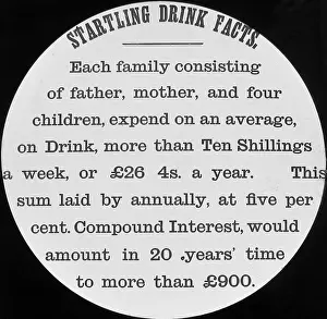 Abstinence: Temperance magic lantern slide Victorian period