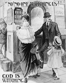 Abstinence: Temperance magic lantern slide Victorian period