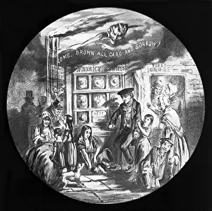 Abstinence: Temperance magic lantern slide Victorian period