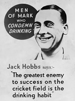 Hobbs: Temperance message Jack Hobbs early 1900s