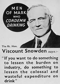 Snowden: Temperance message Viscount Snowden