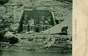 Colossi: Temple of Abu Simbel with statues of Rameses II, Egypt