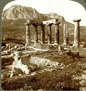 Stereo: The Temple and Acropolis of old Corinth, Greece