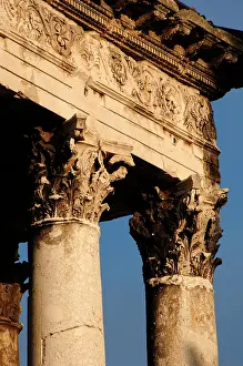 Architrave: Temple of Augustus. Pula. Croatia