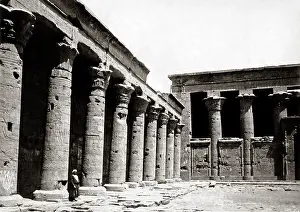 Edfou: Temple at Edfou, Egypt, circa 1880s