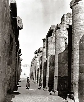 Edfou: Temple at Edfou, Egypt, circa 1880s